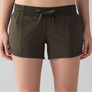 Lululemon Hotty Hot 4” Shorts Dark Olive Green